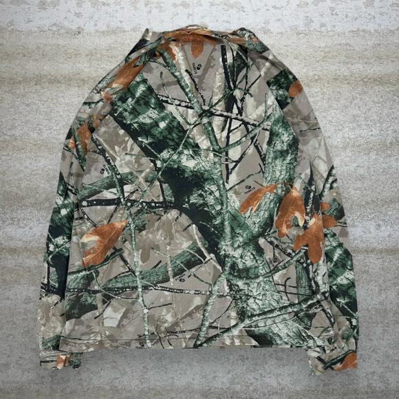 Vintage 90s Fusion 3D Shirt Mens L Hunting Camo Cotton Long Sleeve Woodland - Picture 2 of 3